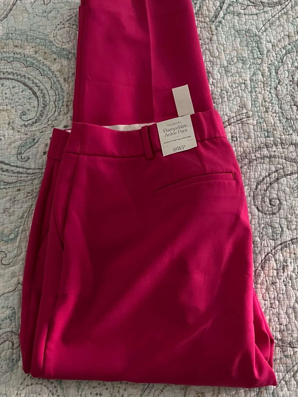 Talbots Vibrant Fuchsia Ankle Pants